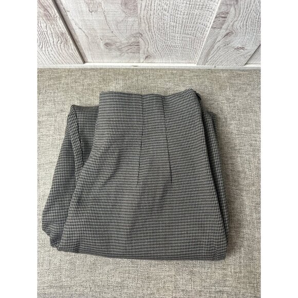 Briggs Womens Black Gray Houndstooth Pattern Pants Size 12 Career Pleated Front - Picture 3 of 7